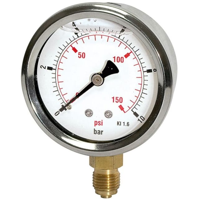 Riegler Glyzerinmano »pressure line«, G 1/2 u., 0-25,0 bar/360 psi, Ã˜100