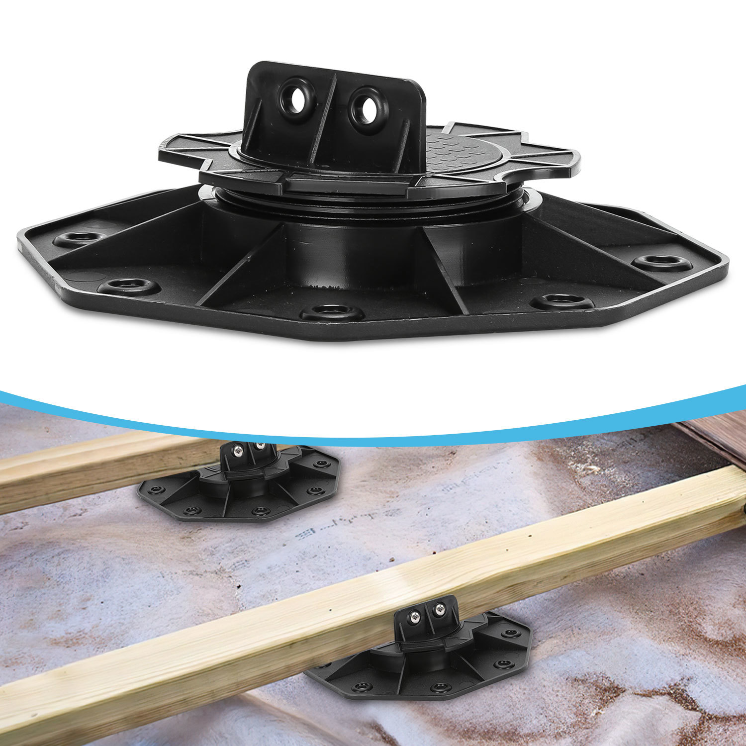 Wolketon Stelzlager Höhenverstellbar 100 Stück Stellfuss 18-30mm Plattenlager - Stelzlager Für Terrassenplatten-unterkonstruktion Holz, Wpc Und Stein