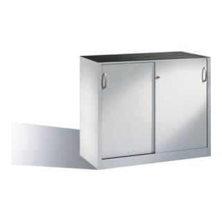 C+P Werkzeug-Beistellschrank mit Schiebetüren, innen 1 Boden, H1000xB1200xT500mm Front Lichtgrau Korpus Lichtgrau
