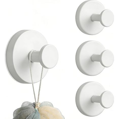 Yuniss 4er-set Saugnapfhaken, Wiederverwendbarer Handtuchhalter Mit Saugnapf, Kein Bohren Erforderlich, Extrem Widerstandsfähige Saugnäpfe, Edelstahl, Für Badezimmer, Küche Und Glasoberflächen (weiß)