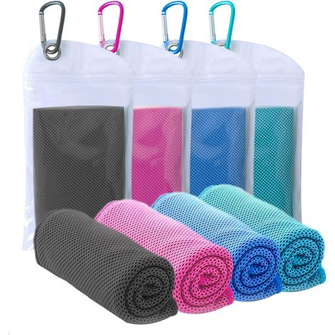 4er-pack Kühlhandtücher (102 X 30 Cm), Weiche, Atmungsaktive Mikrofaser-eishandtücher Für Sport, Laufen, Fitnessstudio, Training, Camping Und Yoga