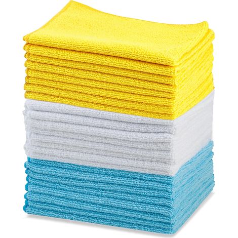 Amazon Basics Mikrofasertücher, 24er-pack, Mehrfarbig, Einfarbig, 40,5 X 30,5 Cm