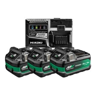 HiKOKI 3 Akkus 36V 2,5 Ah / 18V 5,0 Ah MULTI VOLT BSL36A18X + Ladegerät UC18YSL3