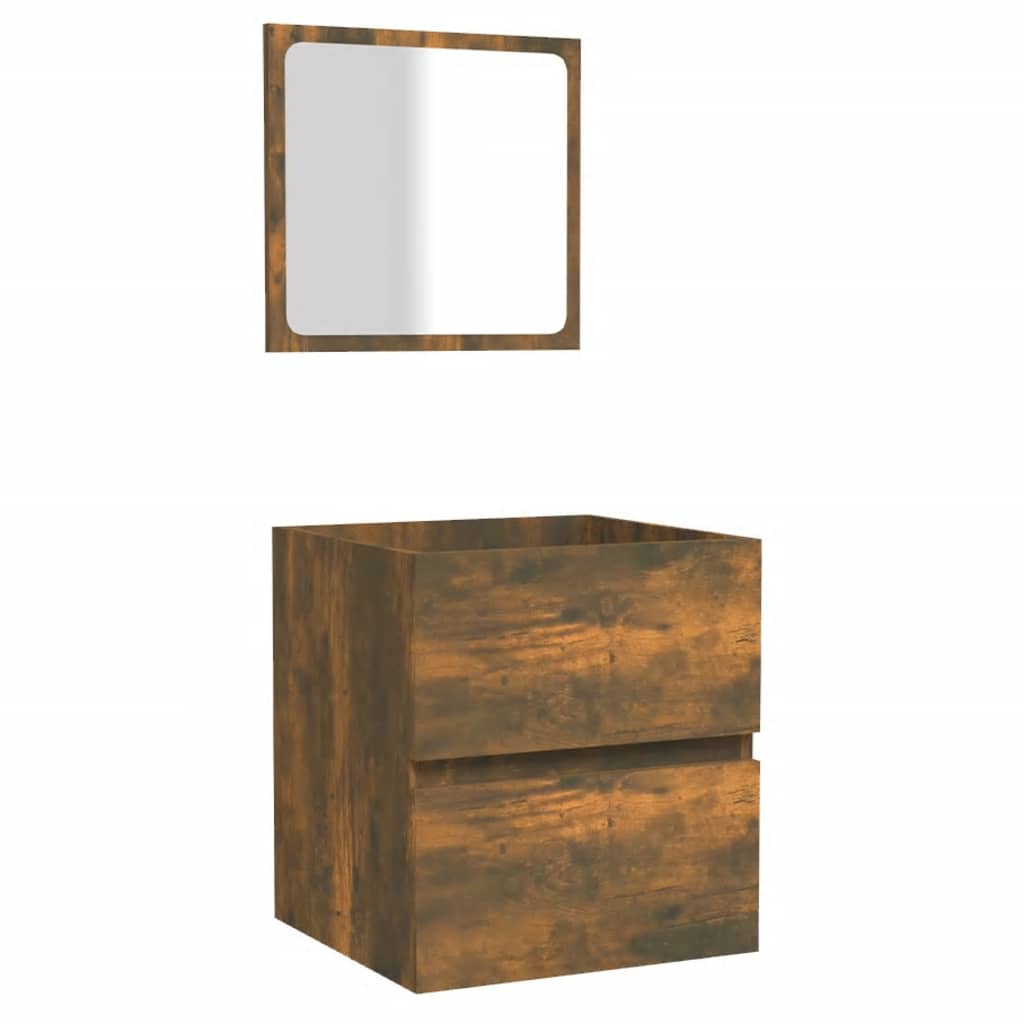 Maison Exclusive - Badschrank Mit Spiegel Räuchereiche Holzwerkst