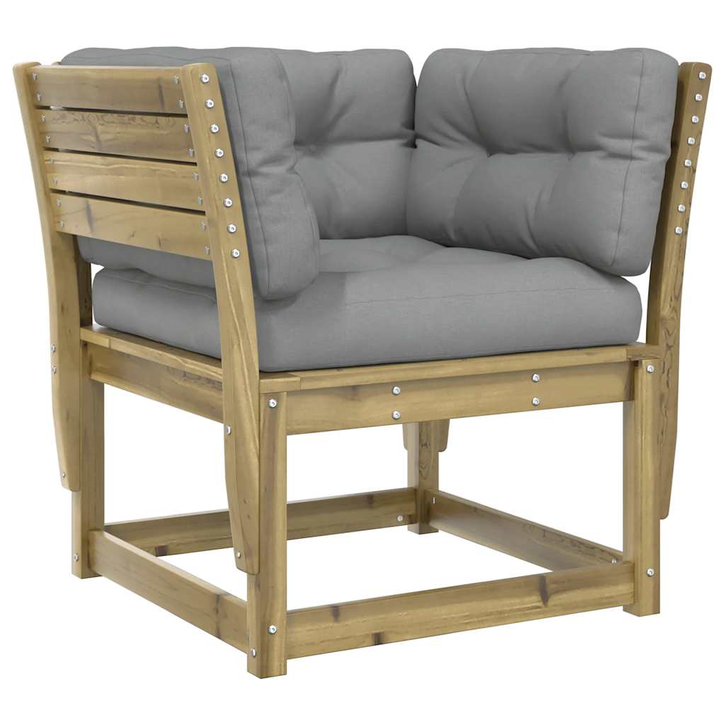 Maison Exclusive - Gartensofa Mit Armlehnen Und Kissen Kiefernhol