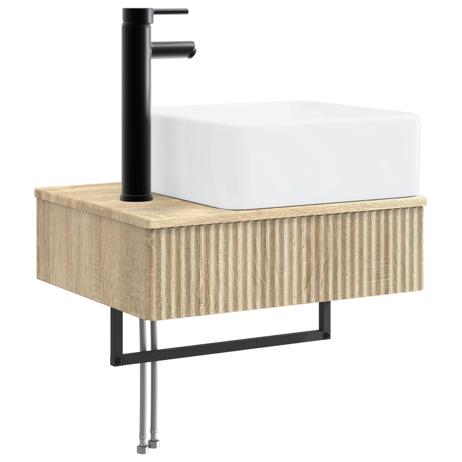 Maison Exclusive - Wandmontiertes Waschbecken Sonoma-eiche 53 X 3