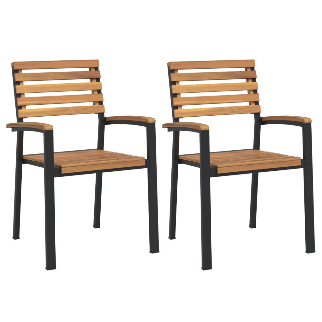 Maison Exclusive - Stapelbare Gartenstühle 2 Stk. Massivholz Akaz