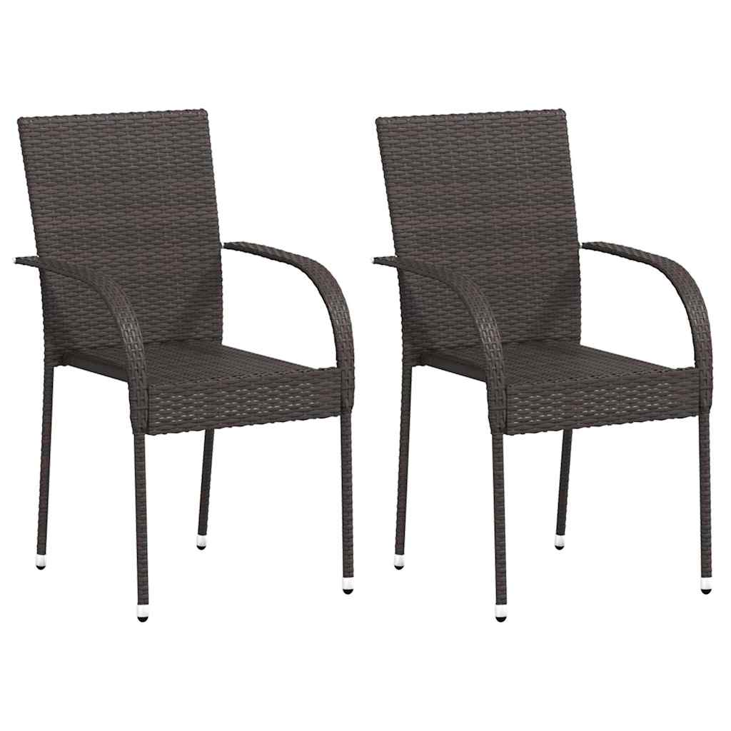 Maison Exclusive - Stapelbare Gartenstühle 2 Stk. Poly Rattan Bra