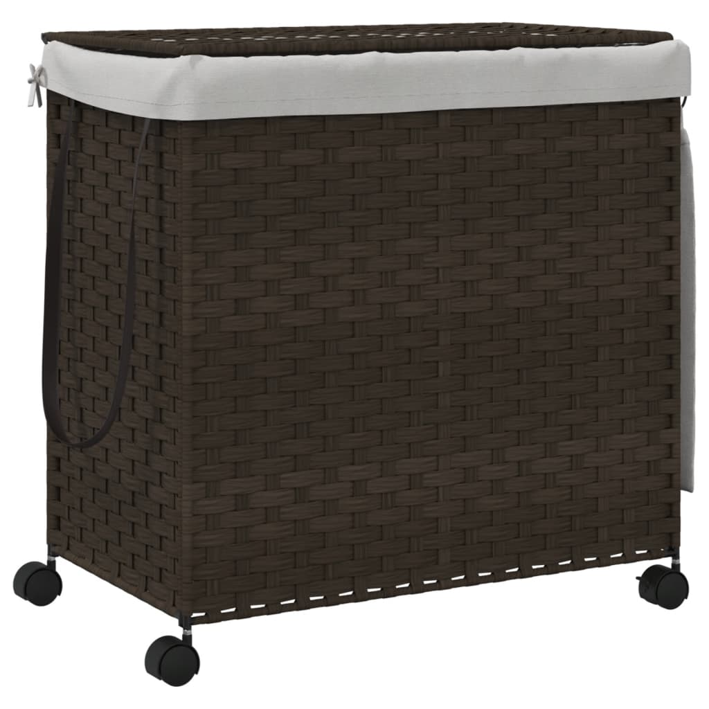 Maison Exclusive - Wäschekorb Mit Rollen Dunkelbraun 60x35x60,5 C