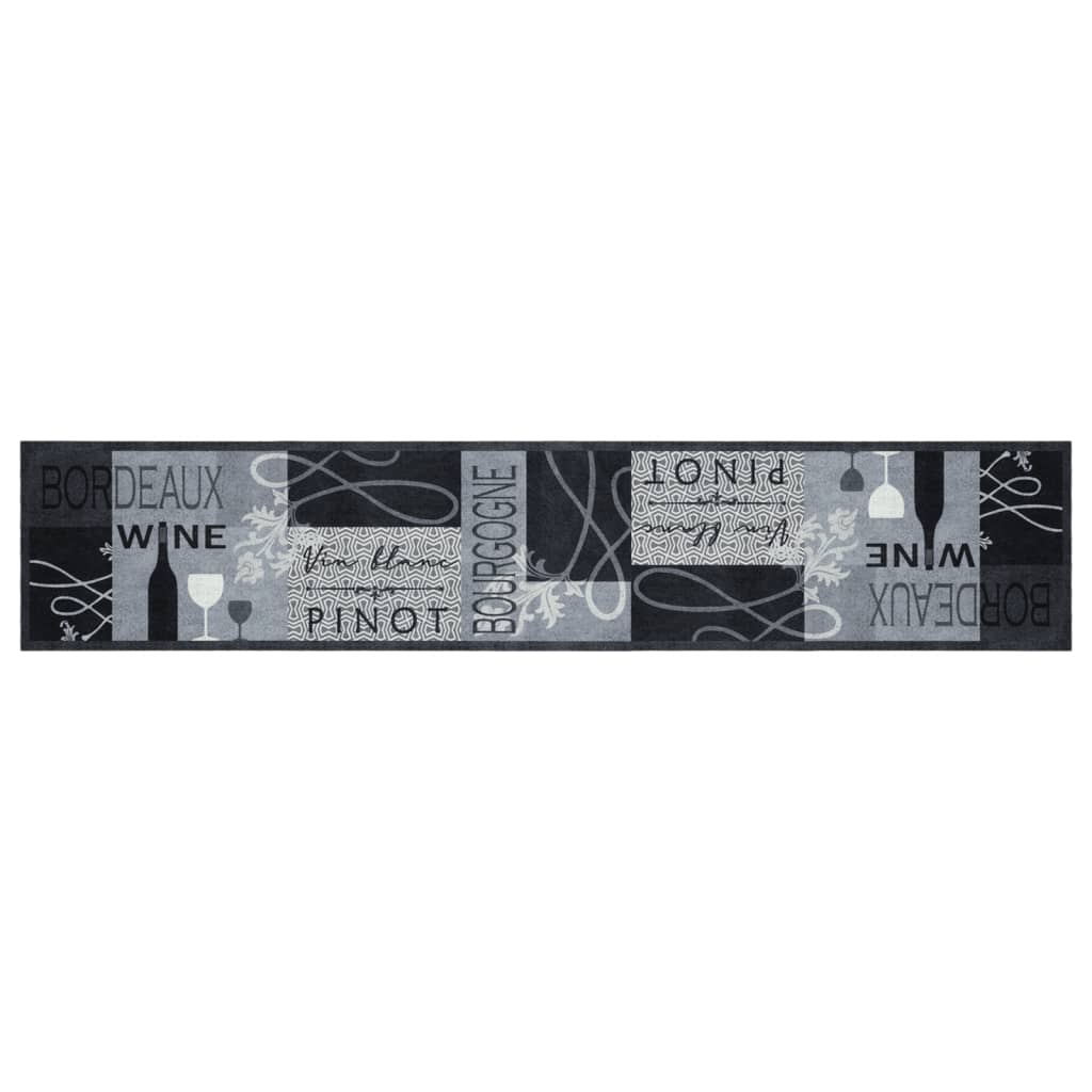 Maison Exclusive - Küchenteppich Waschbar Wein Grau 60x300 Cm Sam