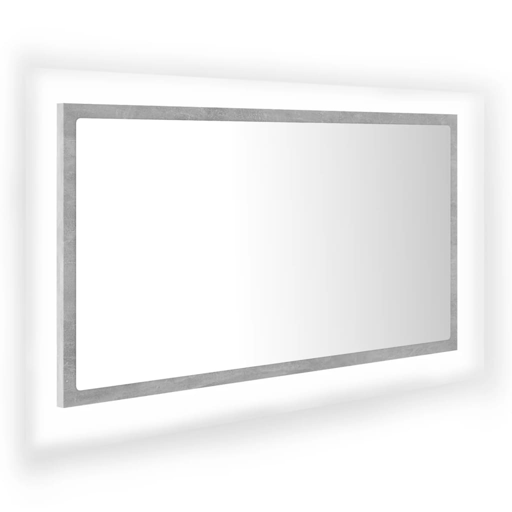 Maison Exclusive - Led-badspiegel Betongrau 80x8,5x37 Cm Acryl