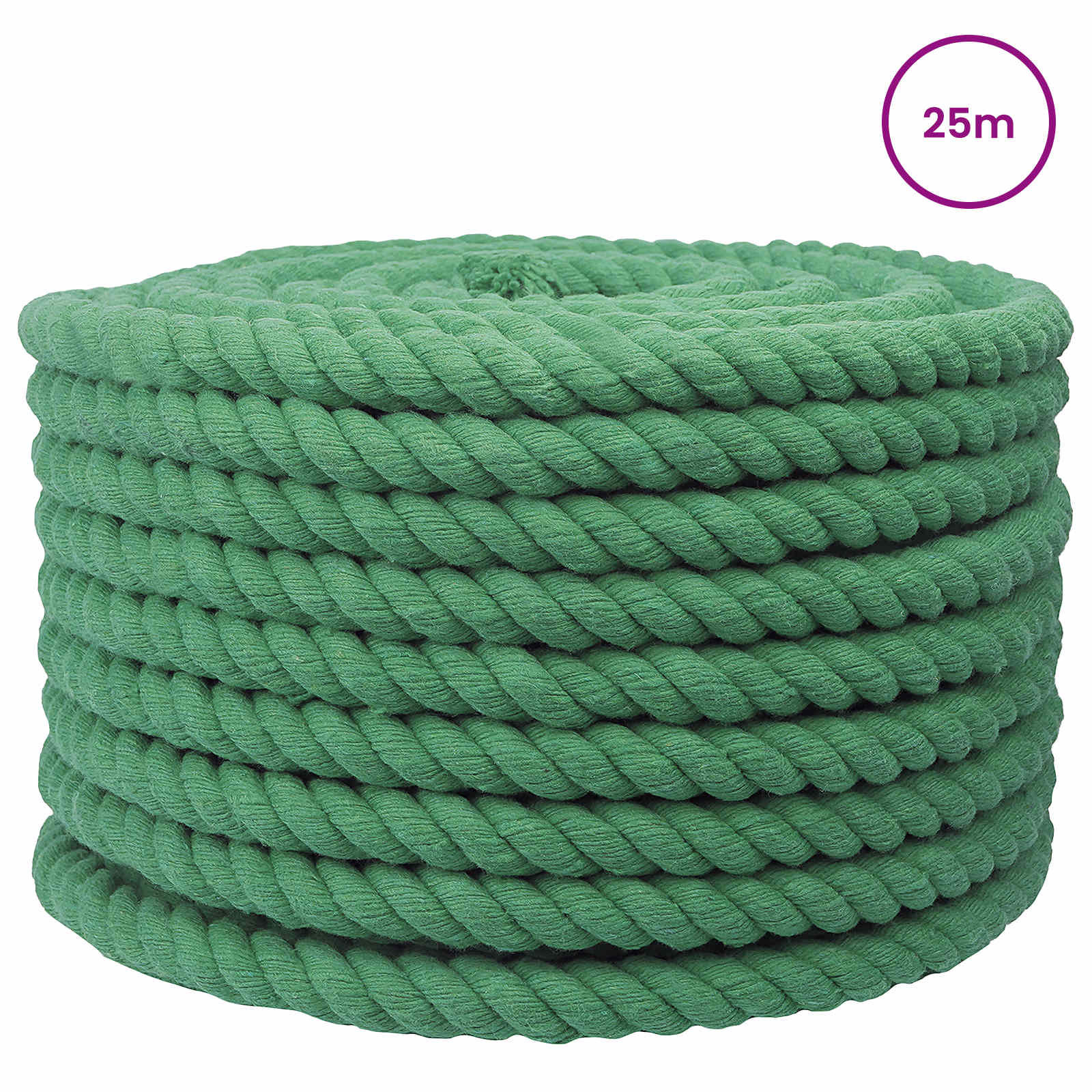 Maison Exclusive - Baumwollseil 16 Mm 25 M Grün 100% Baumwolle
