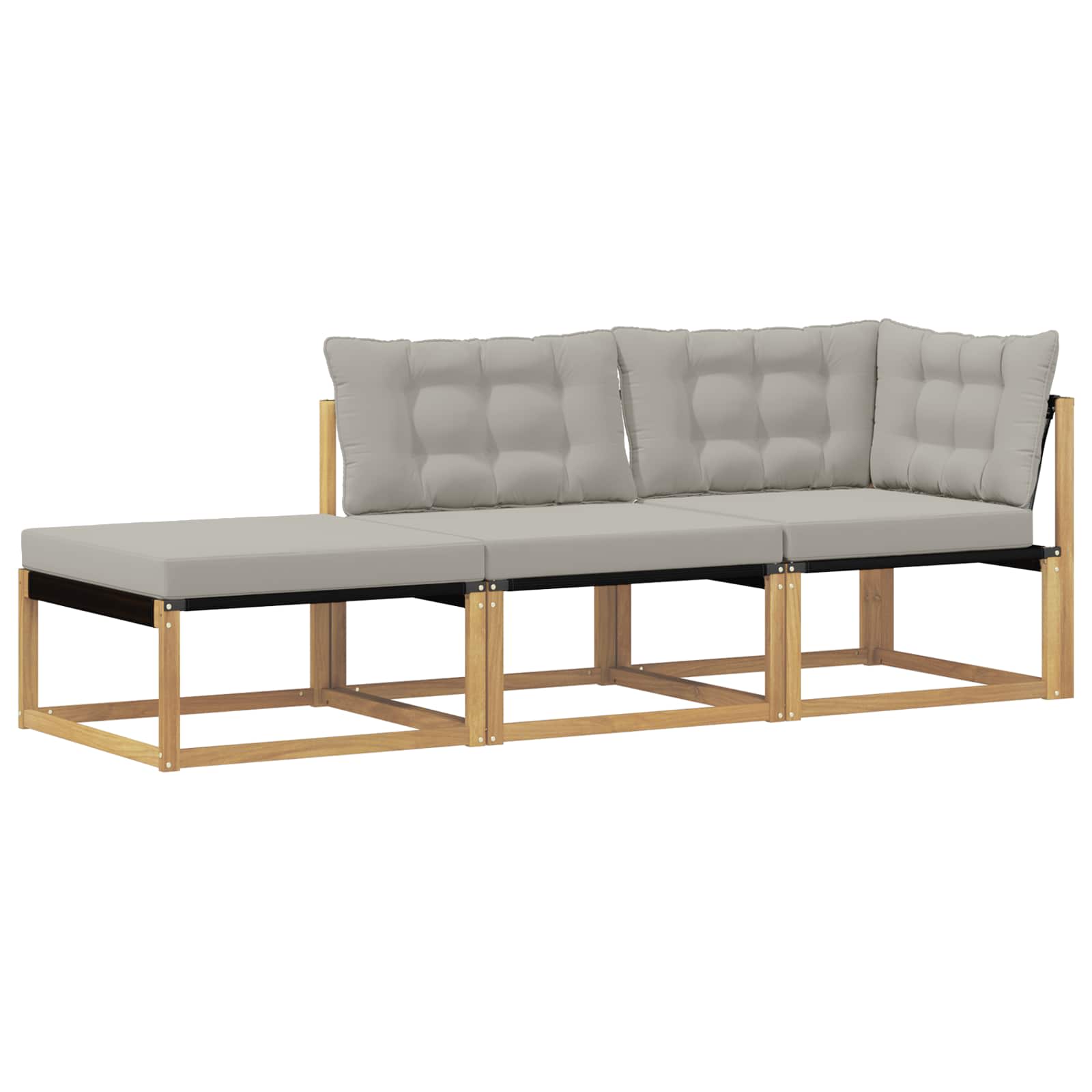 Maison Exclusive - Outdoor-sofagarnitur Weiß Und Hellgrau 241,5 X