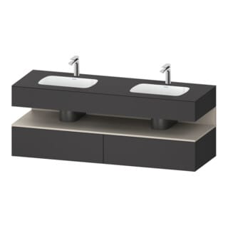 Duravit Einbauwaschtisch-Möbel-Set Qatego 160x55x60cm, Konsolen-Waschtischunterbau, Tau m/Grap ma