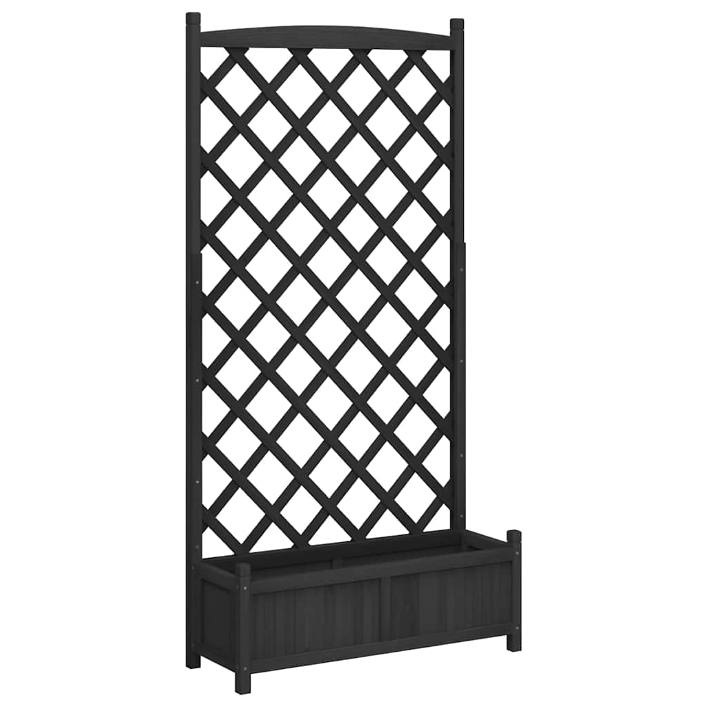 Maison Exclusive - Pflanzkübel Mit Spalier Schwarz 90x35x180 Cm M