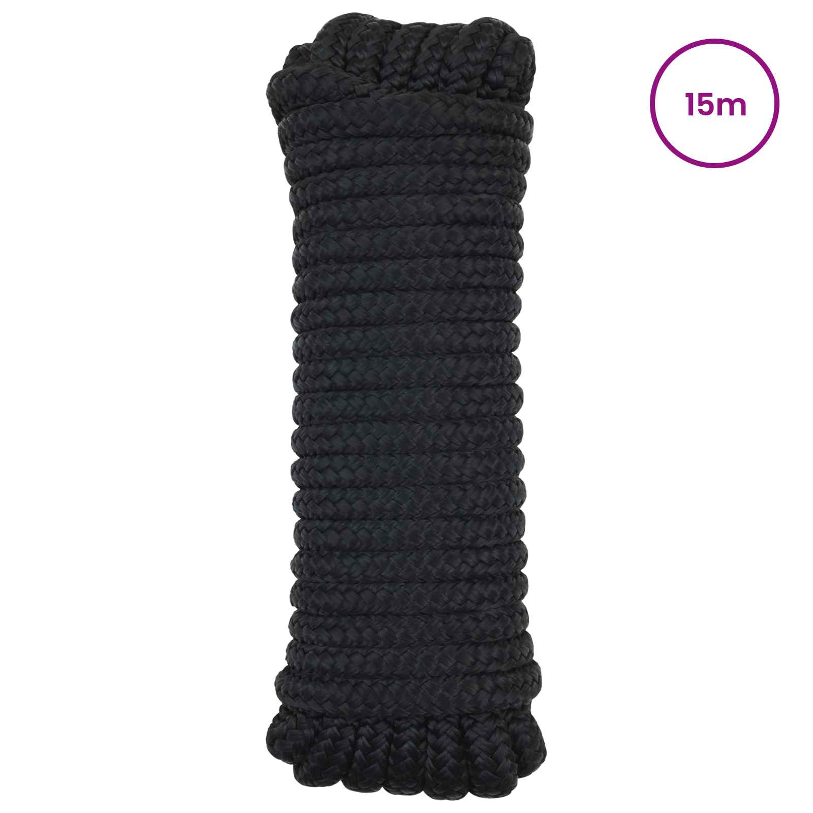 Maison Exclusive - Bootsseil 12 Mm 15 M Schwarz Polyester