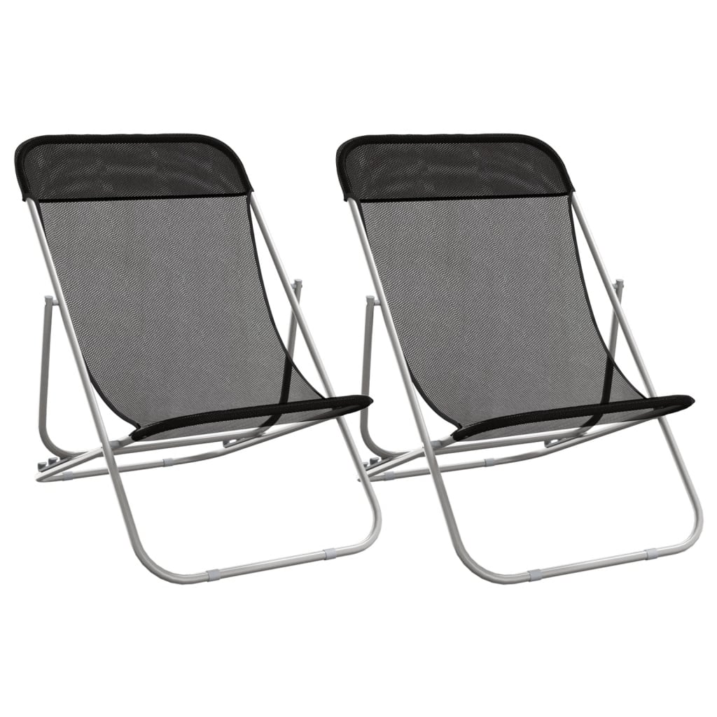 Maison Exclusive - Strandstühle 2 Stk. Textilene & Pulverbeschich