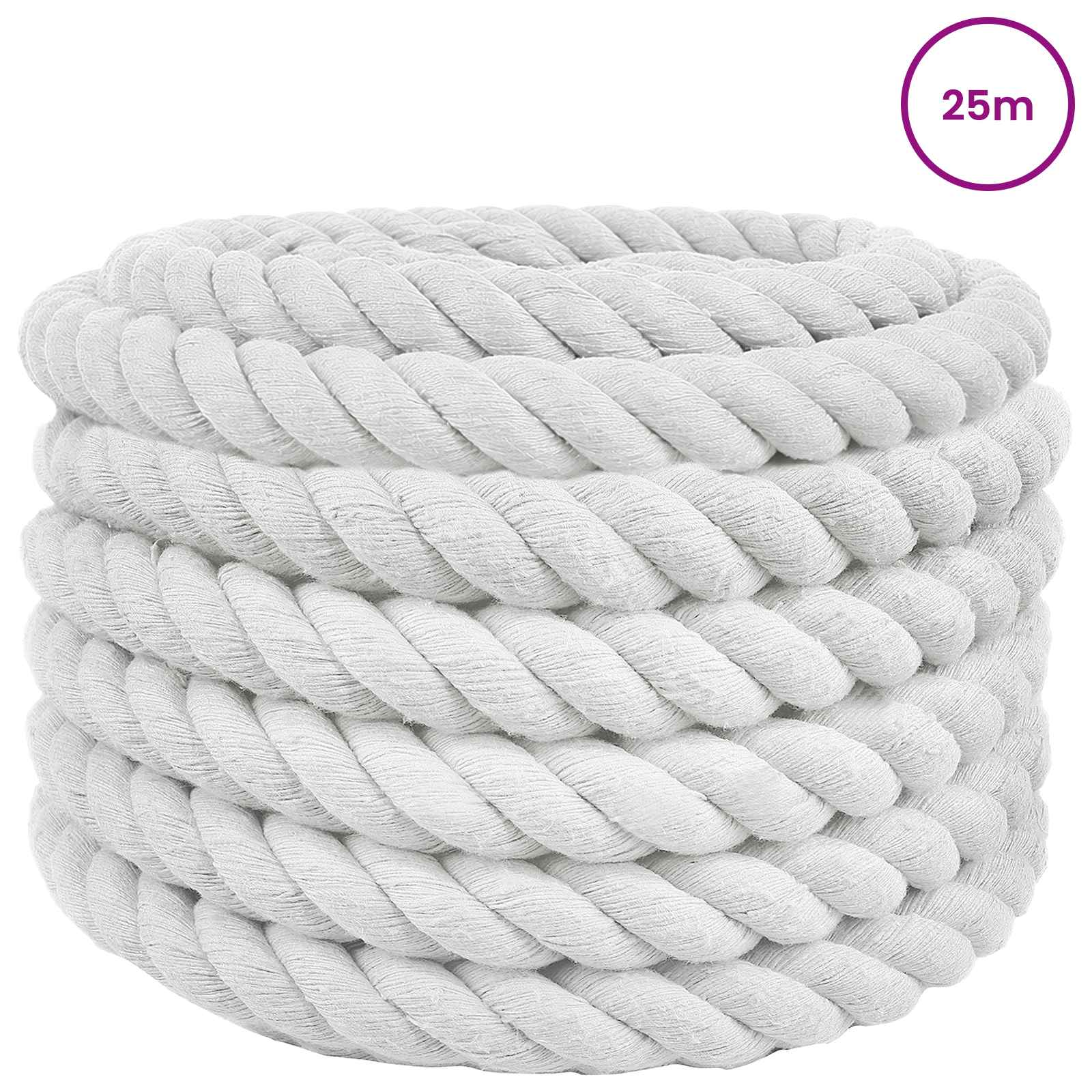 Maison Exclusive - Baumwollseil 36 Mm 25 M Weiß 100% Baumwolle