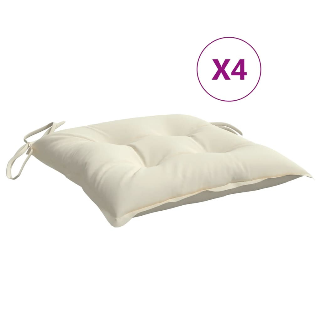 Maison Exclusive - Stuhlkissen 4 Stk. Cremeweiß 40x40x7 Cm Oxford