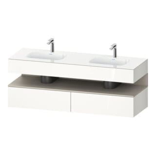 Duravit Einbauwaschtisch-Möbel-Set Qatego 160x55x60cm, Kon-WTU, B, Tau matt/we hgl