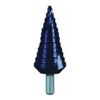 RUKO Stufenbohrer HSS-TiAlN, spiralgenutet mit Kreuzanschliff Größe Nr. 9