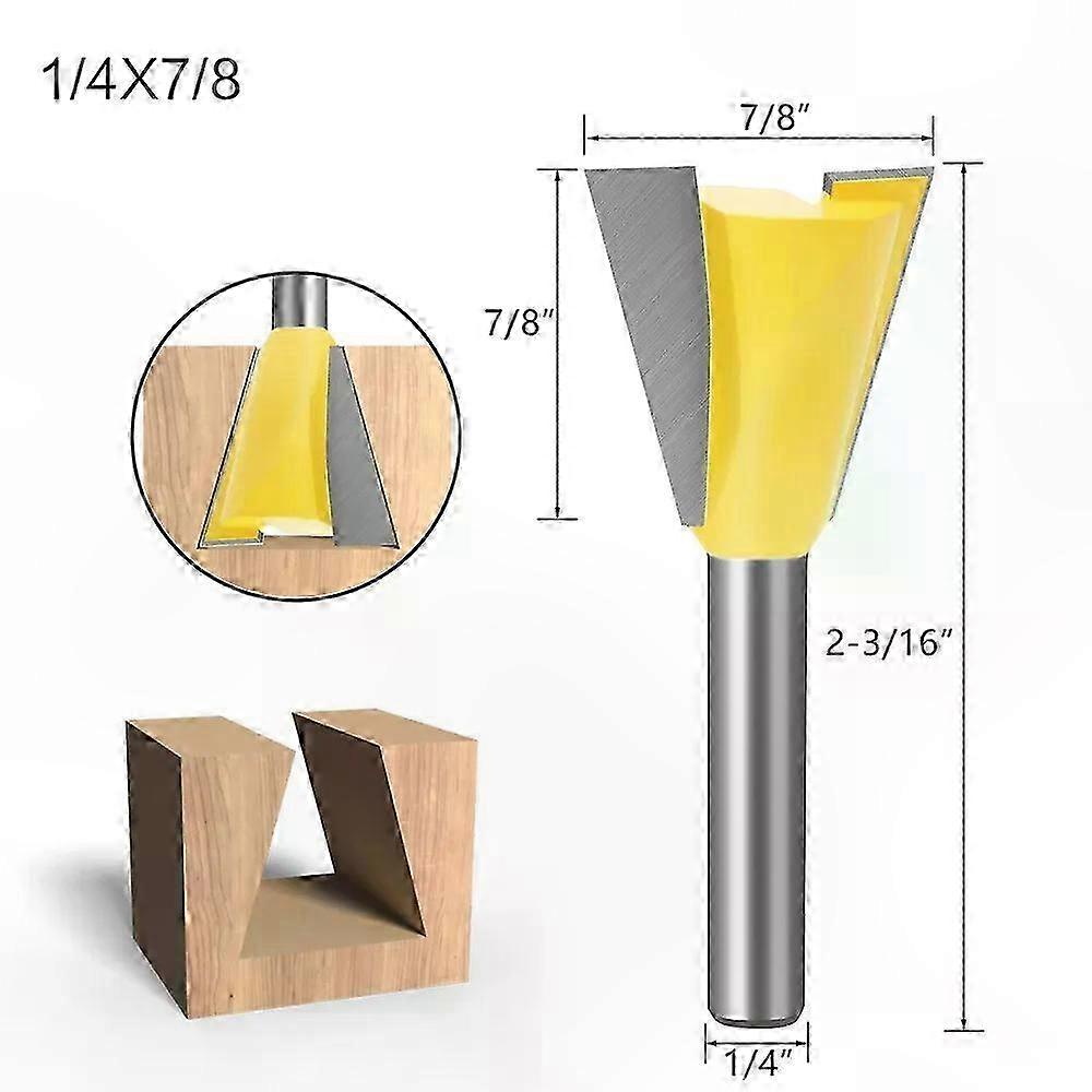 Set Mit 6 Geraden Schaftfräsern, 1/4"-aufnahme, 6 Mm Schaft, 14° Winkel, Zum Schneiden Von Holz Mit Oberfräse, Zum Gravieren Und Für Holzbearbeitungsarbeiten.