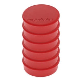 Magnetoplan Magnet Discofix Hobby auf Blisterkarte, 6 Stück, rot