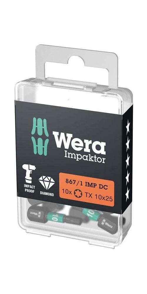 Wera 867/1 IMP DC Impaktor TX Bits, TX 10, Länge 25 mm