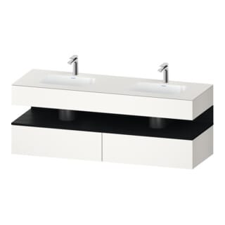 Duravit Einbauwaschtisch-Möbel-Set Qatego 160x55x60cm, Konsolen-Waschtischunterbau, Ei sw/we matt