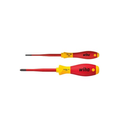 Wiha Schraubendreher Set SoftFinish® electric slimFix Schlitz, PlusMinus/Pozidriv 2-tlg. in Blister