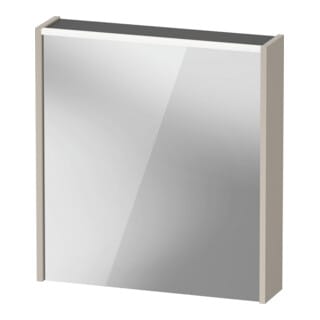 Duravit LED-Spiegel D-Code 2.0 m Steckd. 65x70x5cm, Lichtf ob, links, taupe matt