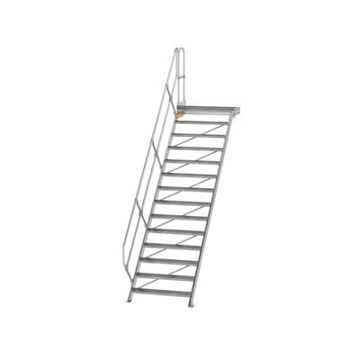 MUNK Aluminium-Treppe Plattform 45° 14 Stufen