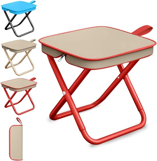 Klappbarer Campinghocker Kleiner Tragbarer Stuhl Tragbarer Mini-klappstuhl Leichter Klappbarer Angelhocker Tragbarer Campingstuhl Für Garten Und Rot