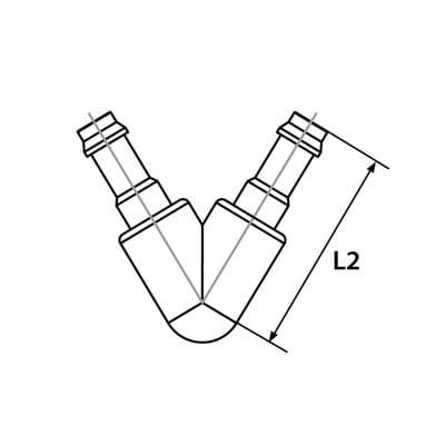 Riegler V-Schlauchverbindungsstutzen, für Schlauch LW 6, Messing und POM