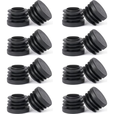 Runde Rohrstopfen, 20 Stück 25 Mm Kunststoff-rohrkappen, Stuhlbeinstopfen, Schwarze Kunststoff-endkappen, Für Stühle, Sofas, Tische