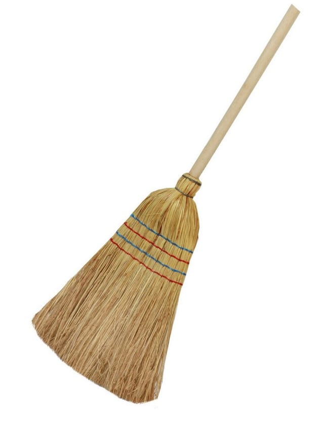 floraworld Reisstrohbesen 4-Naht mit Stiel 135 cm
