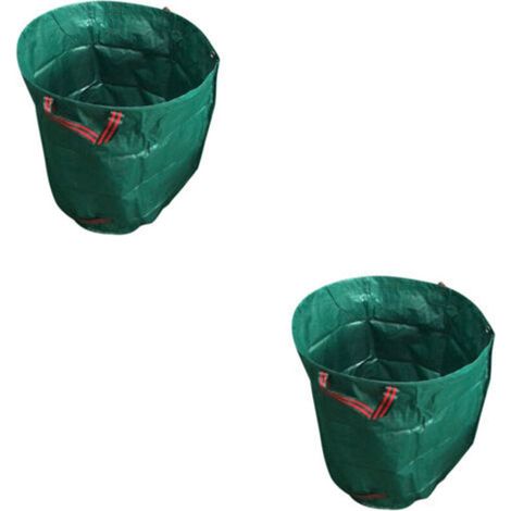 Lot De 2 Sacs À Déchets De Jardin , 120 L, Sacs À Déchets De Jardin, Sacs À Feuilles Avec Poignées, Sacs D'Herbe Verts Industriels Tissés Pliables