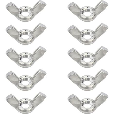 10 Pièces Ecrou Papillon M10 X 1,5, Écrou Ailette M10,écrous À Oreilles Papillon En Acier Inoxydable,écrous Papillons,idéal Pour Bricolage