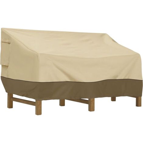 Housse De Banc D'Extérieur Imperméable Beige, 224 X 83 X 84 Cm, Housse De Canapé À Cordon, Adaptée Aux Canapés Et Aux Meubles