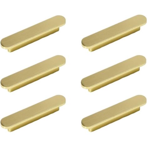 Lot De 6 Poignées Or Poignee De Meuble Cuisine Laiton Brossé Or Entraxe 96mm-poignées De Placard Poigné E Meuble
