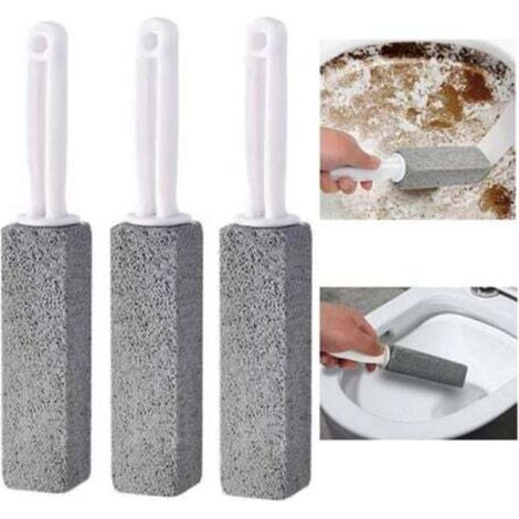 Brosse De Toilette En Pierre Ponce 3 Pièces (grise, 3.8x3.8x23.5cm), Nettoyage Des Toilettes Domestiques, Gris Lime