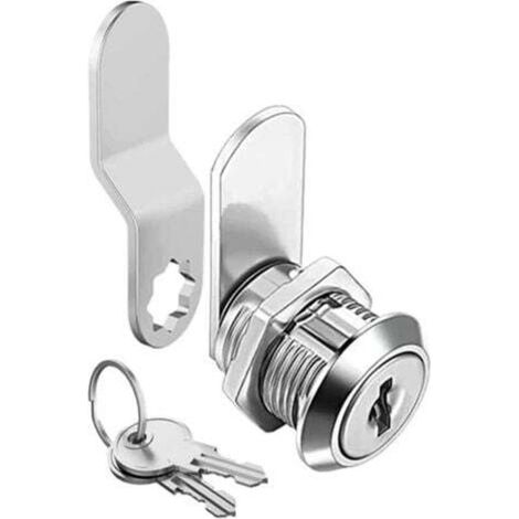 Serrure Boite Aux Lettres 16mm, Serrure Armoire Metallique Avec 2 Plaques De Serrure Différentes, 2 Clés, Verrou De Sécurité, Serrure À Came Pour Casier, Boîte À Outils, Portes De Placard