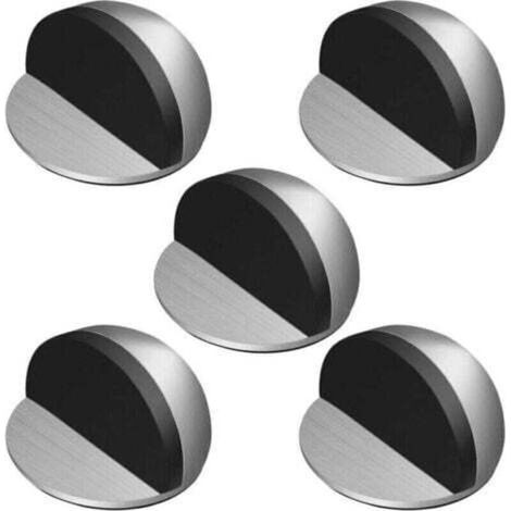 5 Pièces Arrêts De Portes, Inoxydable Adhesive Butées De Porte, Butées Avec Pare-chocs En Caoutchouc, Stop-porte Adhésif Pour Tous Les Sols Durs, Assurer La Protection De Nos Portes Et Murs