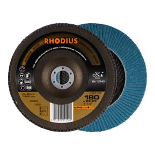 RHODIUS ALPHAline LSZ F2 Fächerschleifscheibe 180 x 22,23 mm K60