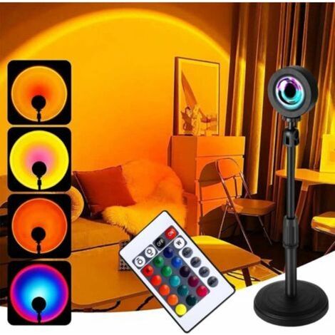 Sunset Lamp Lampe Coucher De Soleil Veilleuse Led Chambre Neon Projecteur Lumiere Led Gaming Lampe De Chevet/bureau Rgb Ambiance Decoration Chambre Fille Aesthetic Room Decor