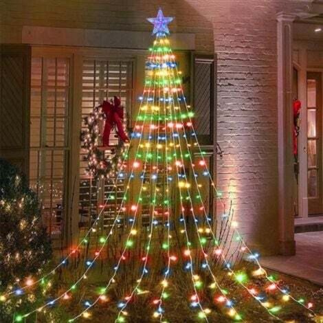 Guirlande Lumineuse Pour Sapin De Noël Avec Étoile, 2 M X 9 Branches, 198 Led, 8 Modes D'Éclairage, Télécommande, Étanche, Usb