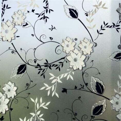 Fleur Film Fenetre Anti Regard Occultant44.5x200cm, Fleur Film Electrostatique Vitre Vitre Film Opaque Vitrage Film Décoratif Pour Fenêtre