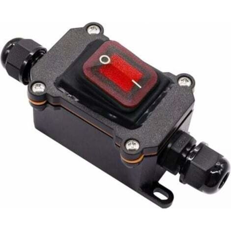 Ip67 Interrupteur De Câble Étanche Interrupteur De Ligne On/off Interrupteur À Bascule 220v Ac Étanche Dpst 4 Bornes Avec Led Rouge Ligne Double Entrée Et Sortie H-k062-kcd4-201n-r-w-220v-ls