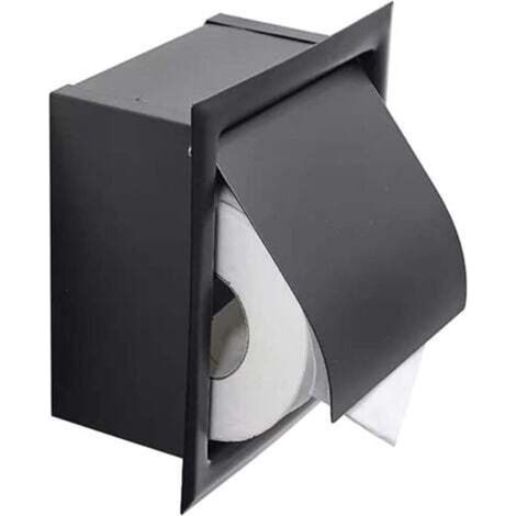 Porte-papier Toilette Encastré, Acier Inoxydable Avec Couvercle, Design Encastré, Gain De Place, Porte-papier Toilette Noir Mat, Adapté À La Cuisine, À La Chambre Et À La Salle De Bain