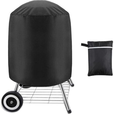 Lot De 1, Housse Pour Grill À Charbon, Housse Imperméable Pour Grill Extérieur, Grill Rond, Noir, (58 X 77 Cm)